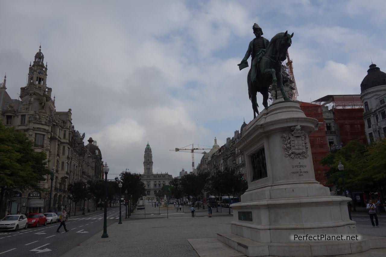 Statue of Don Pedro IV in Aliados