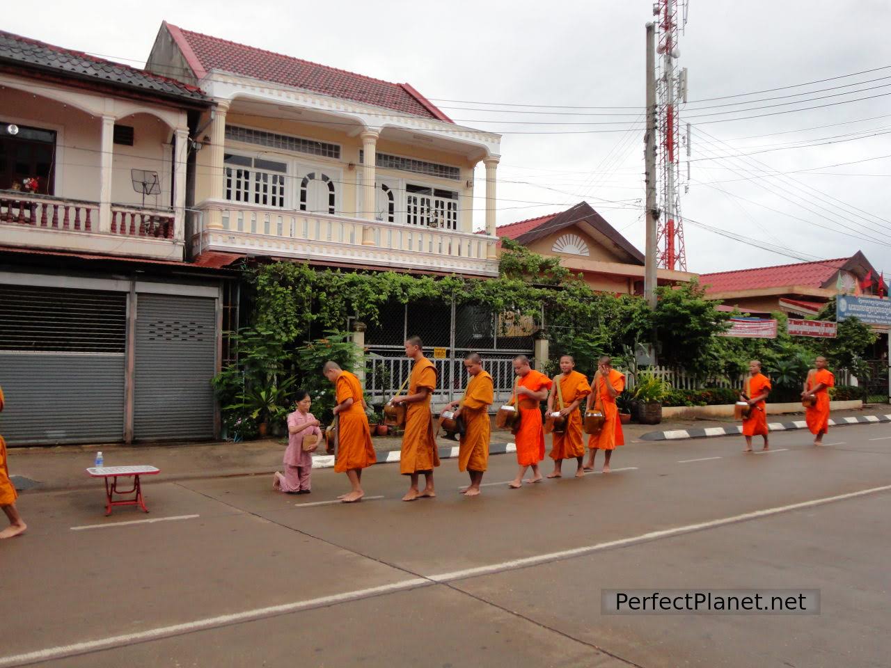 Tak Bat in Pakse