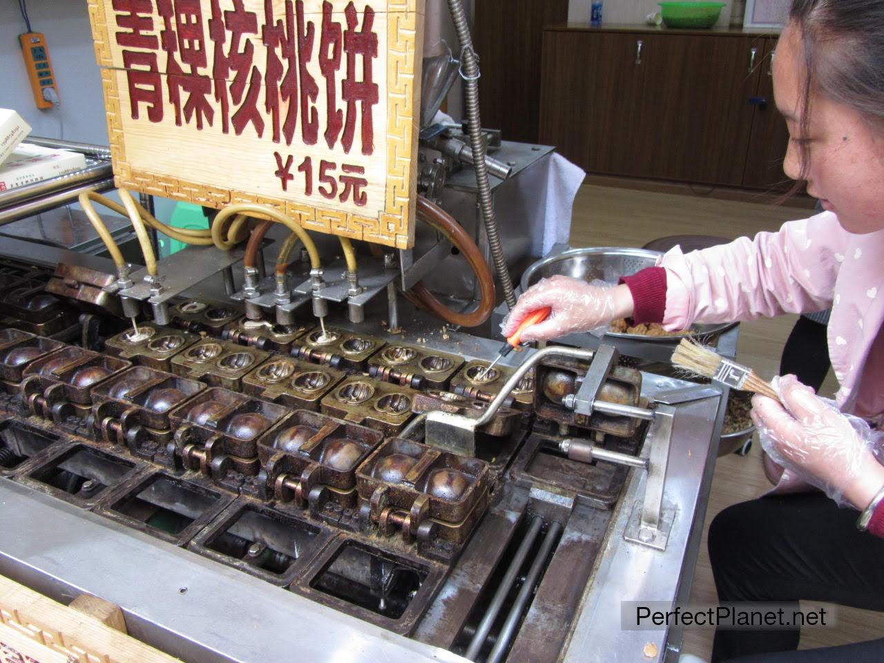 Mini waffles street food