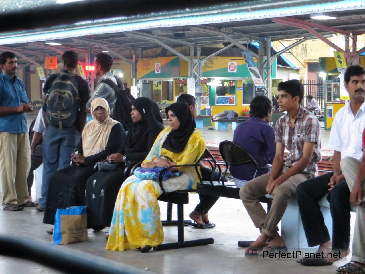 people waiting for the train