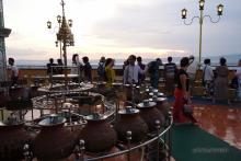 Temle water drinking containers in Mandalay Hill