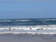 Practicando surf